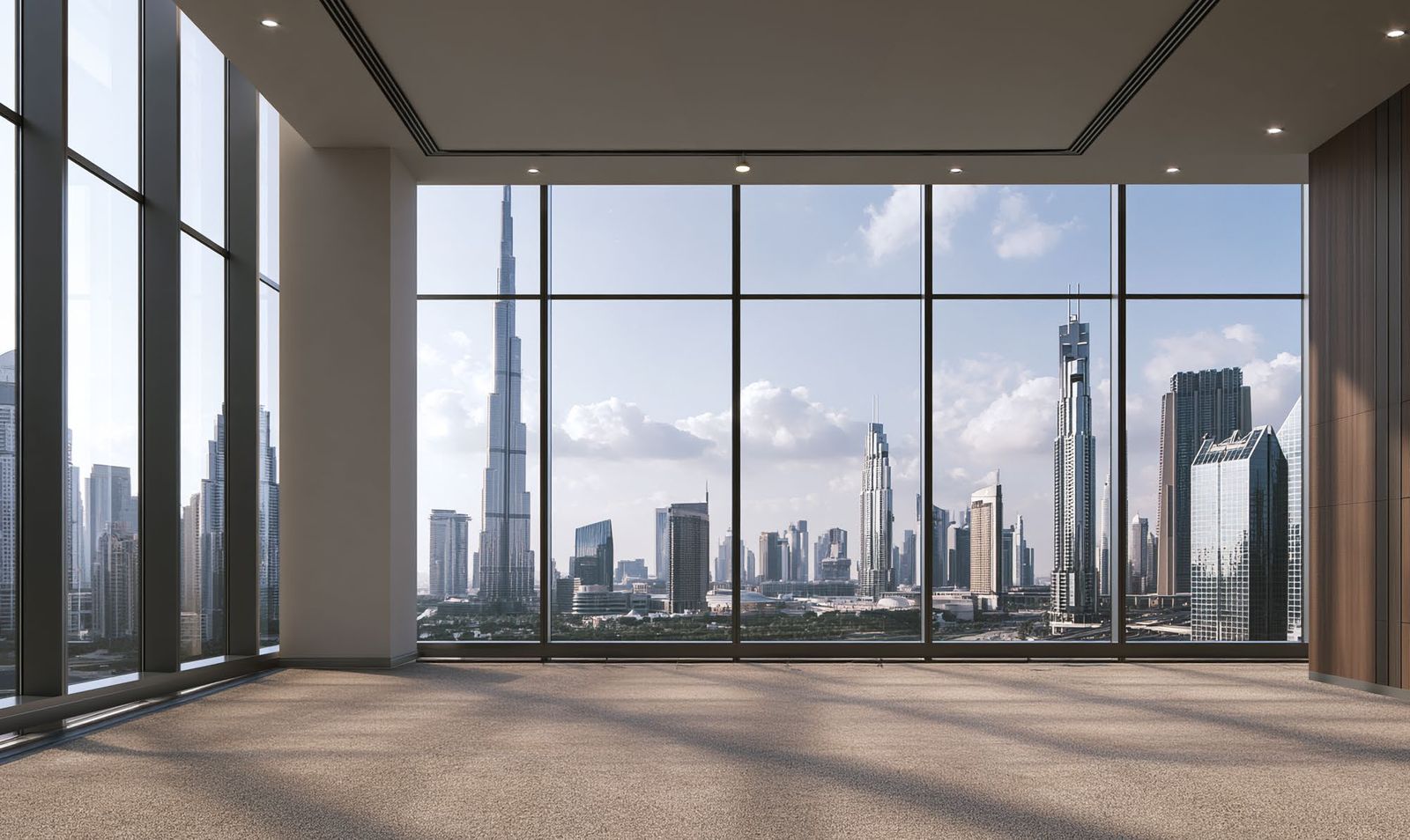 Prayer room at Berkeley Tower with views over Downtown Dubai