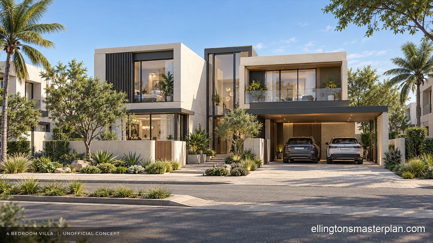Concept of a four bedroom villa