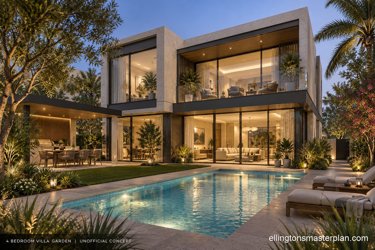 Unofficial concept of a four bedroom villa with pool for Ellington's upcoming master community